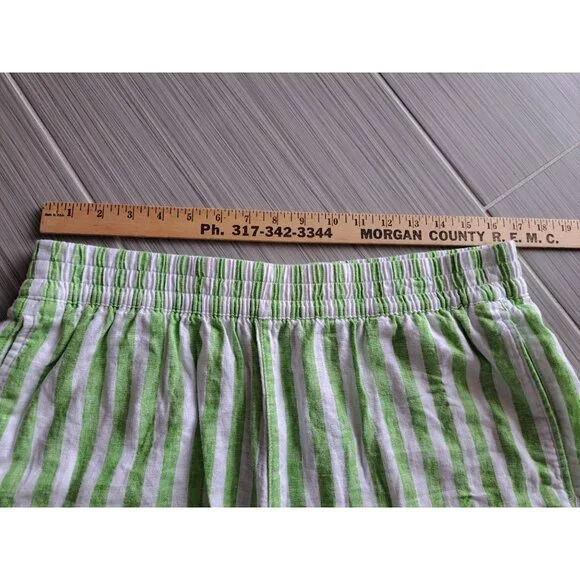 Lot of 2 Linen Bld L Old Navy Striped Lounge Shorts Pink & Green Elastic Waist - Picture 6 of 11